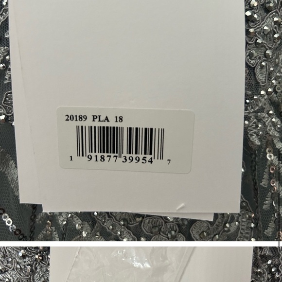 Mac Duggal 20189 NWT EMBELLISHED ILLUSION LONG SLEEVE WRAP OVER A LINE GOWN - Picture 14 of 16